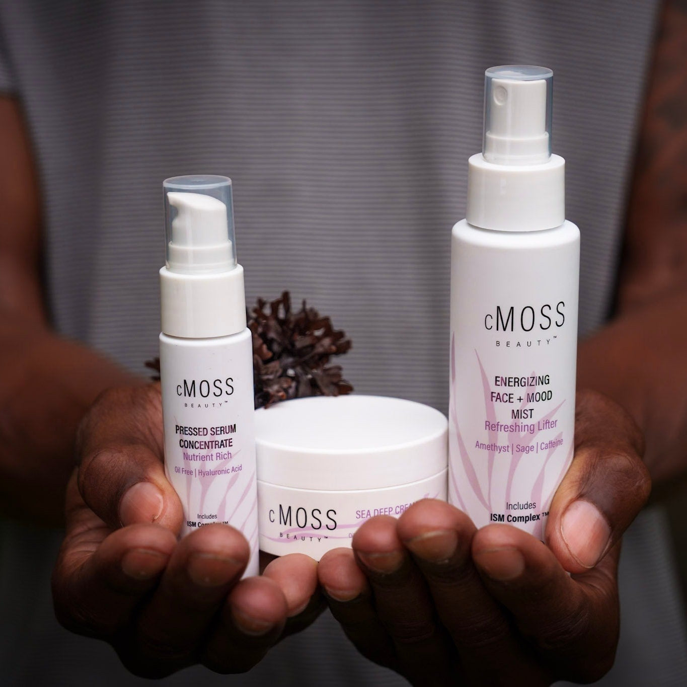 cmoss beauty bundle in hands