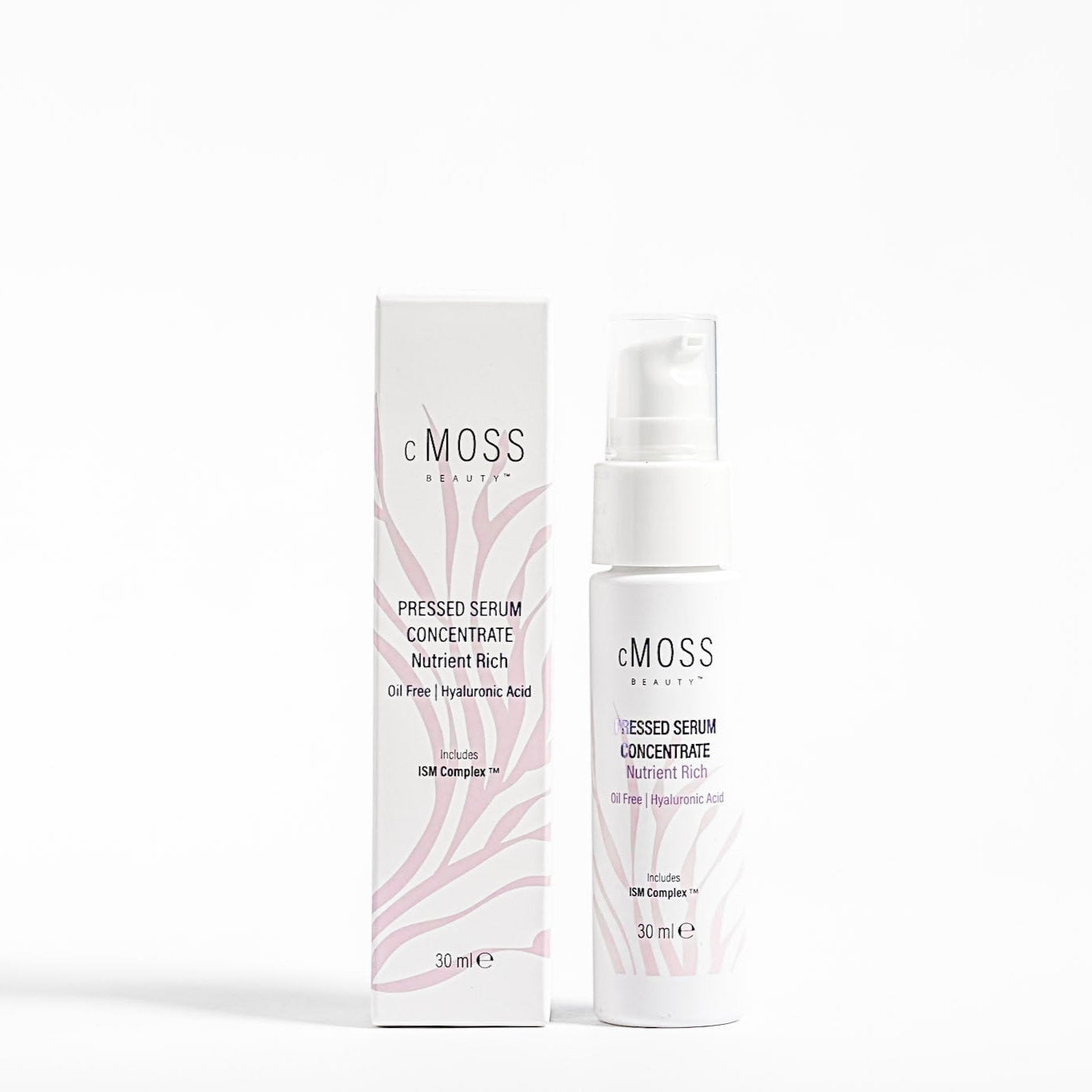 cMoss pressed serum concentrate next to box