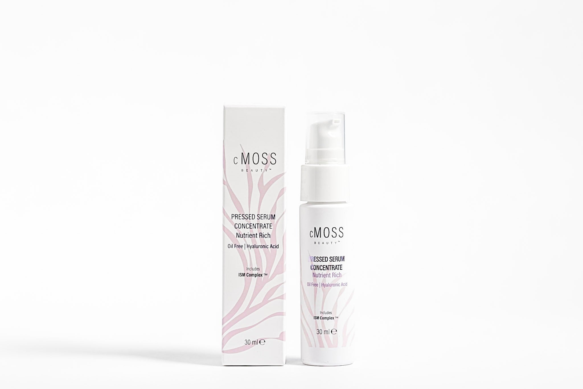 cMoss pressed serum concentrate next to box